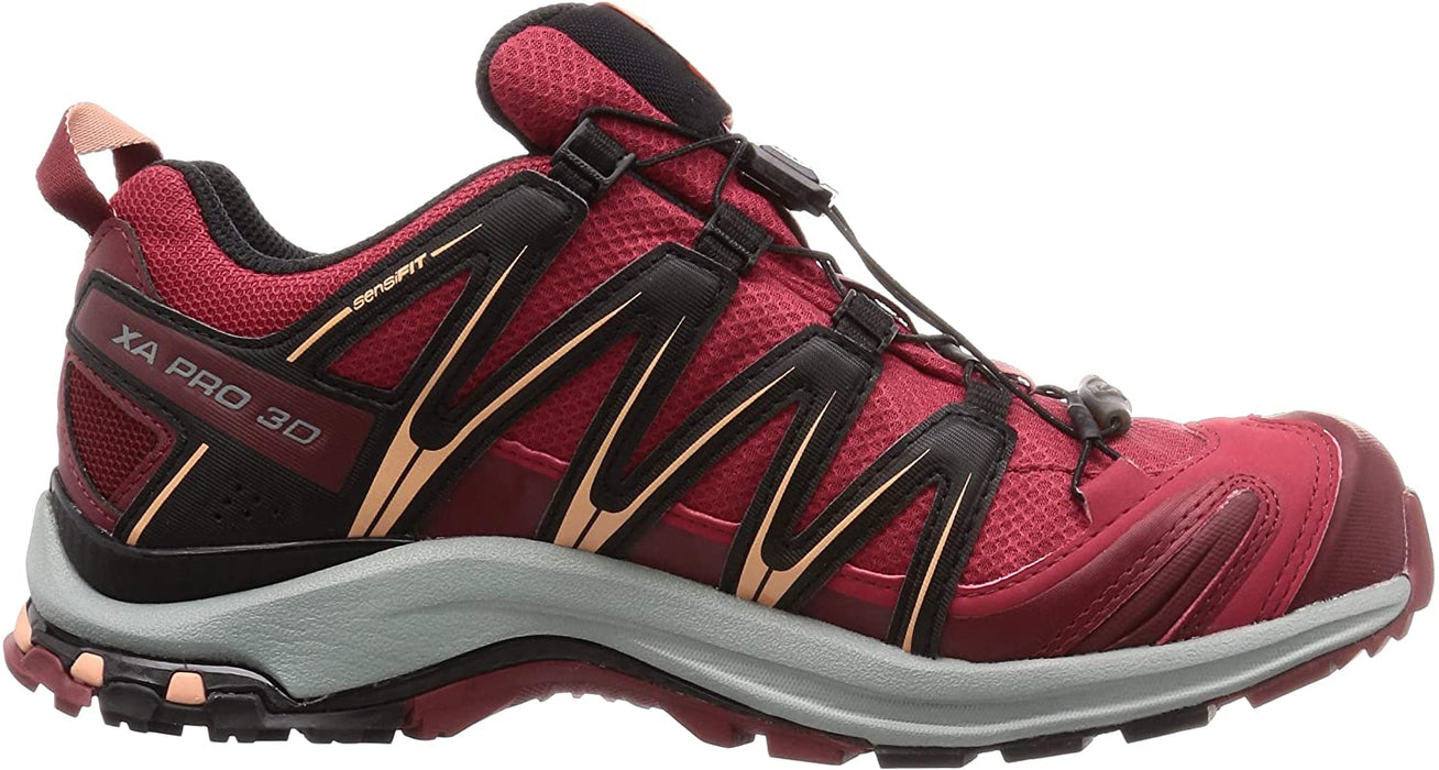 Salomon Women's Trail Running Shoes, XA Pro 3D GTX W, Deep Claret/Syrah/Coral Almond