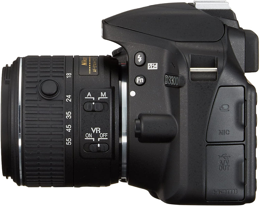 Nikon digital camera D3300 double zoom kit 18-55mm DX VR II & 55-200mm DX VR II Lenses2 Black
