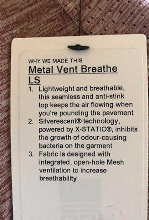 Lululemon Metal Vent Breathe LS - DKTE/MUSL