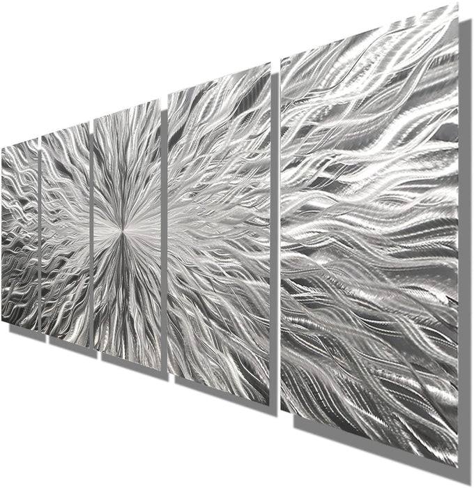 Statements2000 Silver Modern Metal Wall Art Sculpture by Jon Allen - Multi Panel Tryptych Home Décor, Vortex 3P