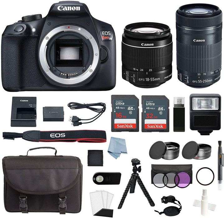 Canon EOS Rebel T6 Bundle With EF-S 18-55mm f/3.5-5.6 IS II Lens + Advanced Accessory Kit - Including EVERYTHING You Need To Get Started