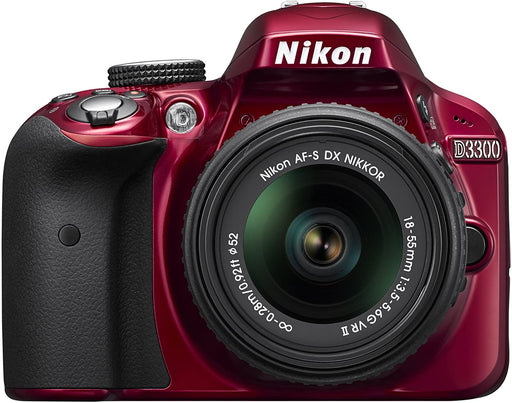 Nikon D3300 24.2 MP CMOS Digital SLR with Auto Focus-S DX NIKKOR 18-55mm f/3.5-5.6G VR II Zoom Lens (Red)