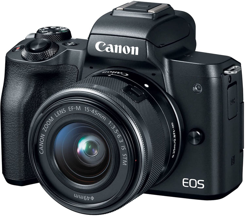 Canon EOS M50 Mirrorless Digital Camera with EF 75-300mm III, U3 Memory Card and Lens Bundle