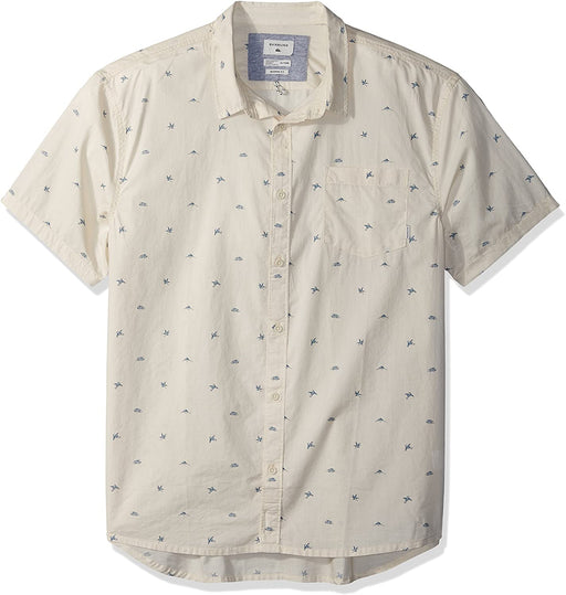 Quiksilver Men's Fuji Mini Motif Short Sleeve Button Down Shirt