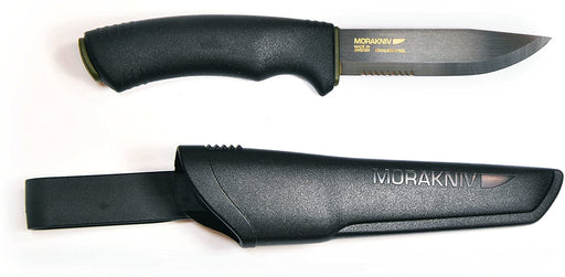 Morakniv Bushcraft Black Serrated Knife with 0.125/4.3-Inch Sandvik