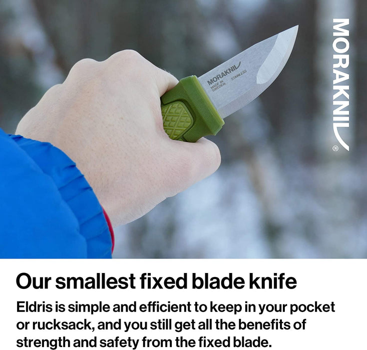 Morakniv Eldris Fixed-Blade Pocket-Sized Knife with Sandvik Stainless Steel Blade, Lanyard and Firestarter
