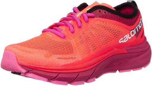 Salomon Women's Sonic Ra Max Fiery Coral/Cerise Pink Glow Ankle-High Mesh Road Running - 6.5M