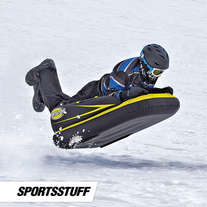 Sportsstuff Descender Kids Inflatable Snow Tube/Sled with Ultra Durable Nylon Cover , Black