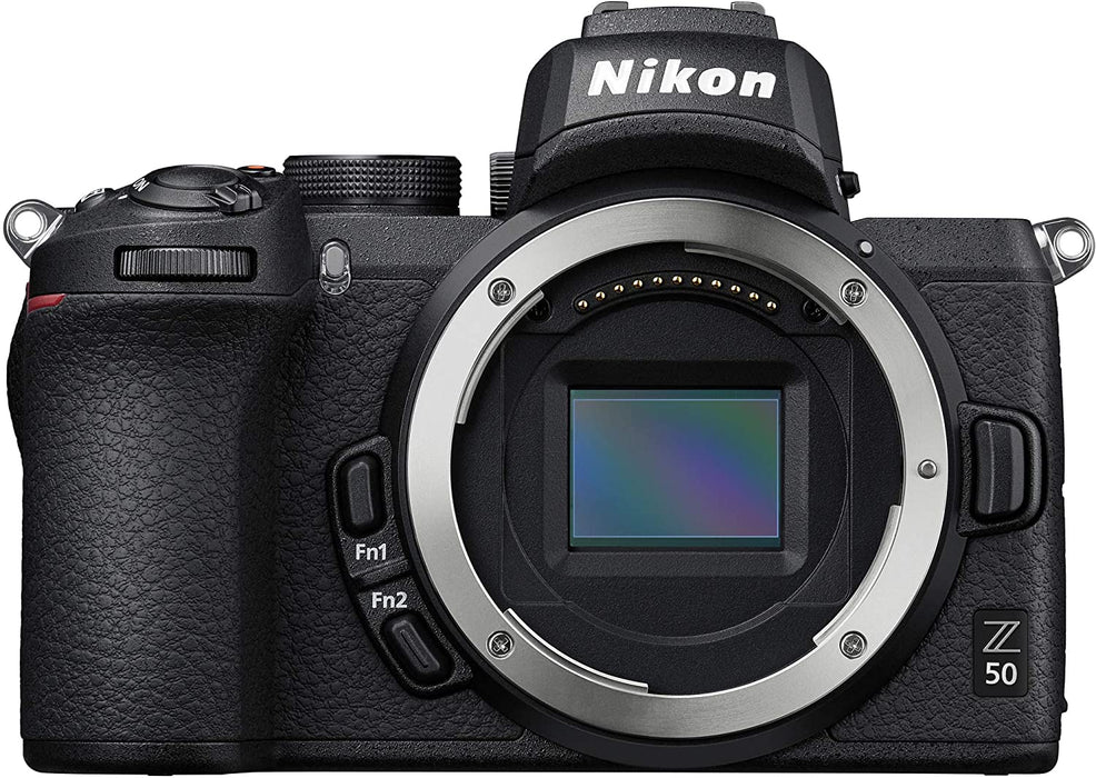 Nikon Z50 Mirrorless Camera Body 4K UHD DX-Format Bundle with Deco Gear Professional Photography Backpack Travel Case + Photo Video LED + Compact Tripod + 64GB Memory Card + Software & Accessories