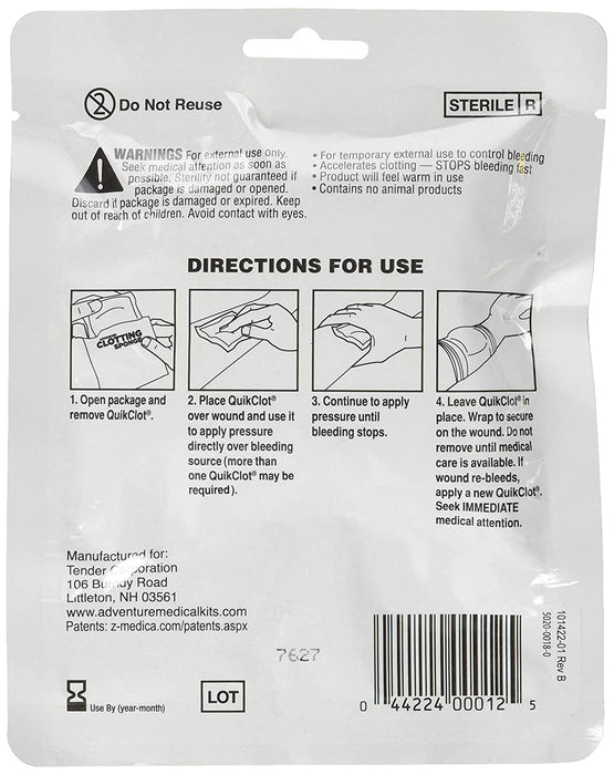 Quikclot Sport Brand Advanced Clotting Sponge ,Stop Bleeding Fast, 50 Gram Package