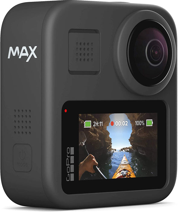 GoPro MAX 360 Action Camera with Premium Accessory Bundle – Includes: SanDisk Extreme 32GB microSDHC Memory Card, Rechargeable Underwater LED Light, Protective Carrying Case & Much More