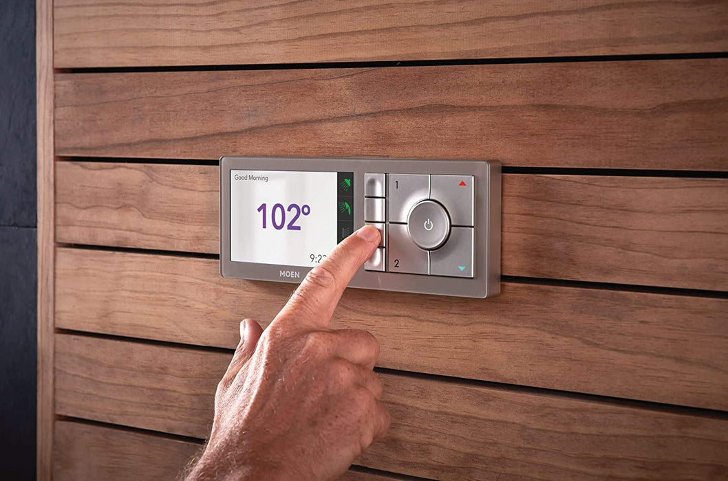 Moen TS3302BL U by Moen Shower Smart Home Connected Digital Bathroom Controller, 2-Outlet, Wall Mounted