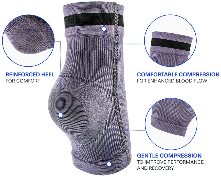 Body Glove Comfort Copper Ankle Compression Sleeve - Open Toed Ankle Support Plantar Fasciitis Sock Ideal for F oot Pain Relief, Heel Spurs, Workout Recovery, Daily Active, Sports (Small)
