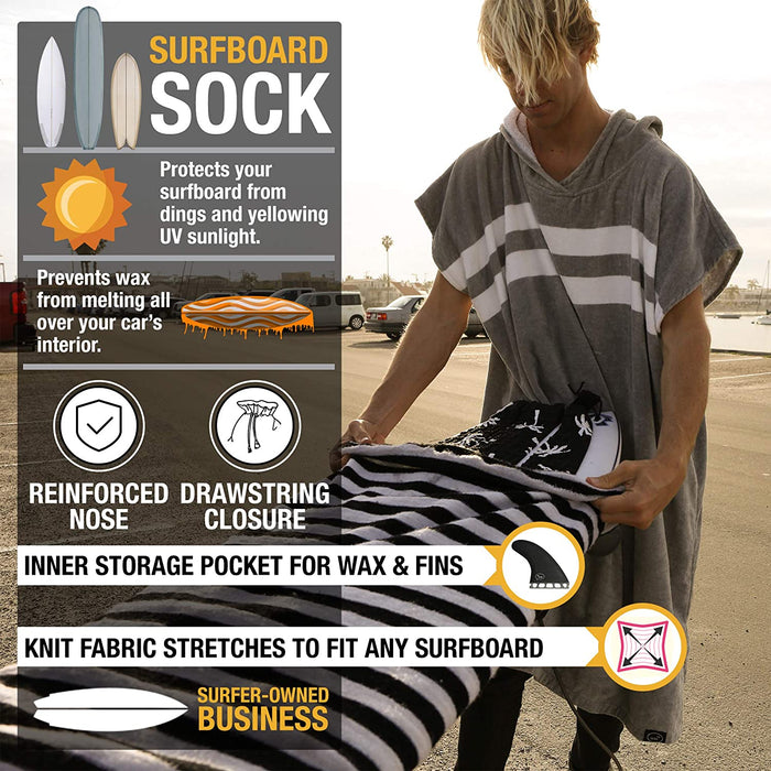 Ho Stevie! Surfboard Sock Cover - Light Protective Bag for Your Surf Board [Choose Size and Color]