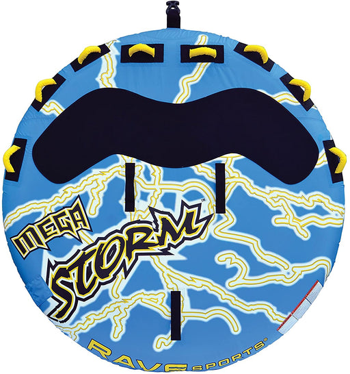 RAVE Sports Mega Storm Inflatable 1-4 Rider Towable Tube, blue, Three person (PV1812953)