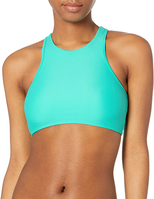 Body Glove Junior's Smoothies Leelo High Neck Cropped Bikini Top with Lace Up Back