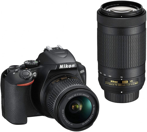 Nikon D3500 24.2MP DX-Format DSLR Digital Camera Double Zoom Lens Kit with 18-55mm f/3.5-5.6 and 70-300mm f/4.5-6.3 Lenses - (Japan Import)