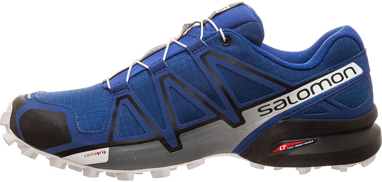 SALOMON Speedcross 4 Trail Running Shoe - Men's Mazarine Blue Wil/Black/White, US 12.0/UK 11.5