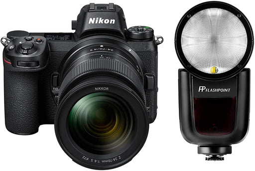 Nikon Z6 FX-Format Mirrorless Digital Camera w/NIKKOR Z 24-70mm f/4 S Lens, Speedlight Bundle with Flashpoint Zoom Li-on X R2 On-Camera Flash
