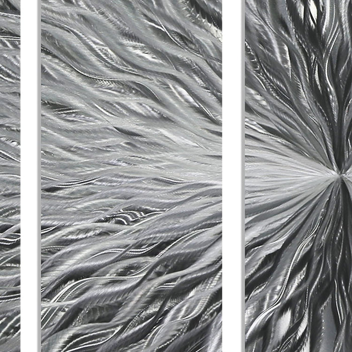 Statements2000 Silver Modern Metal Wall Art Sculpture by Jon Allen - Multi Panel Tryptych Home Décor, Vortex 3P