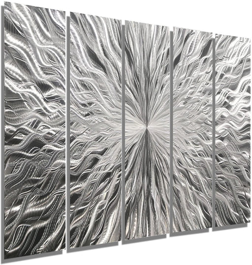 Statements2000 Silver Modern Metal Wall Art Sculpture by Jon Allen - Multi Panel Tryptych Home Décor, Vortex 3P