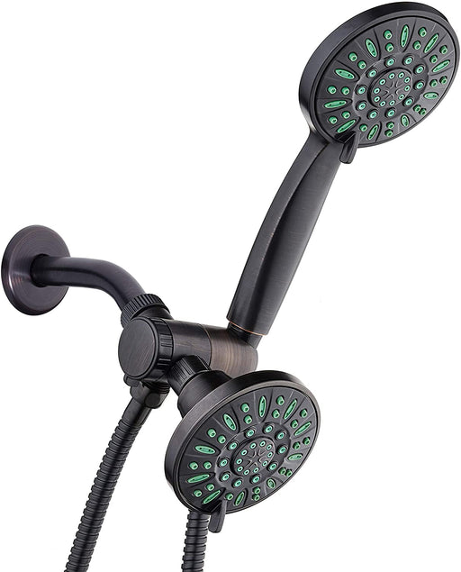 AquaDance Antimicrobial/Anti-Clog High-Pressure 30-Setting Combo Microban Nozzle Protection from Growth of Mold Mildew & Bacteria for Stronger Shower Aqua