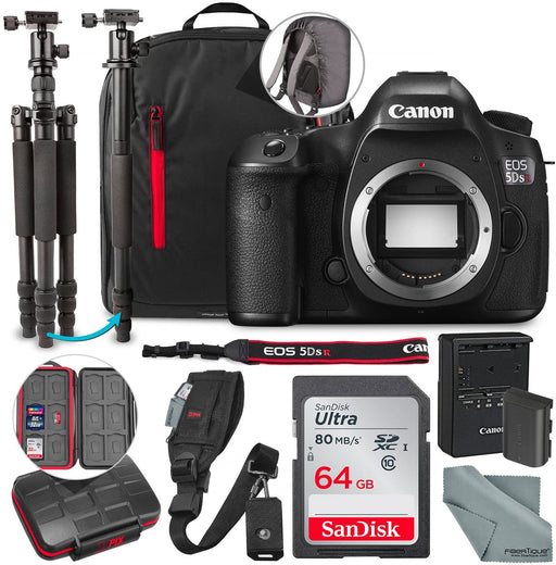 Canon EOS 5DS R DSLR Camera (Body Only) and 64GB + Tripod/Monopod + Xpix Camera Strap + Deluxe Premium Accessory Bundle