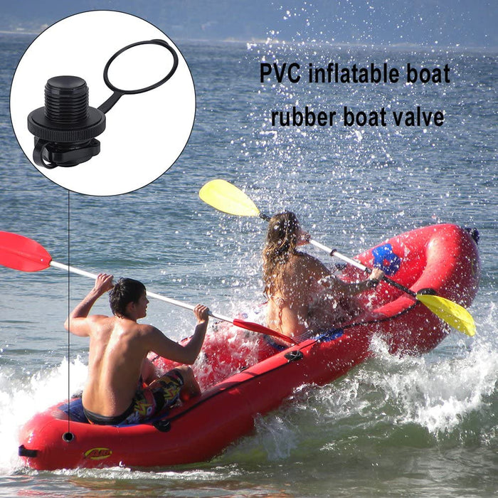 Inflatable Boat Valve, 2 Pcs Quality ABS Plastic Inflatable Boat Spiral Air Plugs One-Way Inflation Replacement Screw for Inflatable Boat