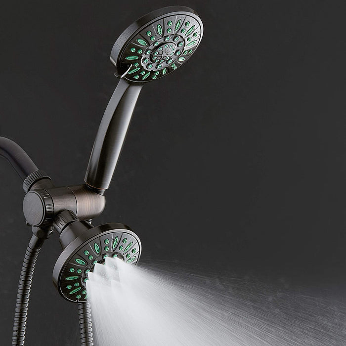 AquaDance Antimicrobial/Anti-Clog High-Pressure 30-Setting Combo Microban Nozzle Protection from Growth of Mold Mildew & Bacteria for Stronger Shower Aqua