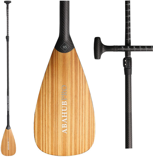 Abahub Carbon Fiber SUP Paddle 3-Piece Adjustable Stand Up Paddle Carbon Shaft & Black/Blue/Yellow