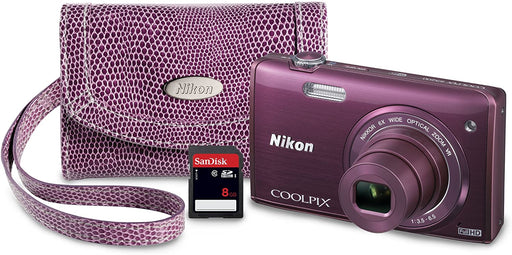 Nikon COOLPIX S5200 Wi-Fi CMOS Digital Camera with 6x Zoom Lens (Plum) (OLD MODEL)