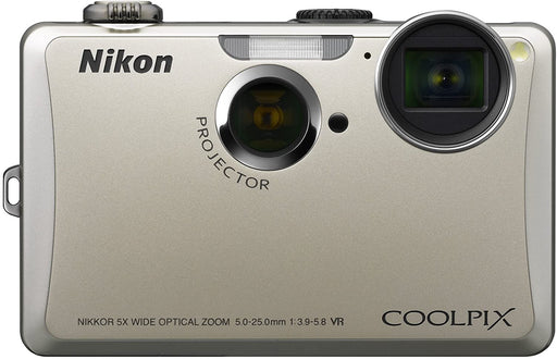 Nikon Coolpix S1100pj 14 MP Digital Camera with 5x Wide Angle Optical Vibration Reduction (VR) Zoom and 3-Inch LCD and Built-in Projector (Silver)