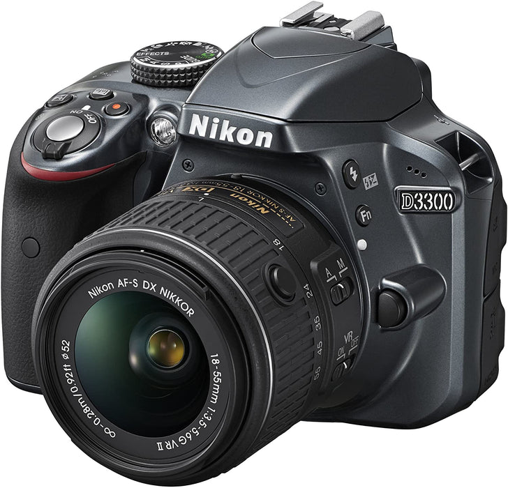 Nikon D3300 24.2 MP CMOS Digital SLR with AF-S DX NIKKOR 18-55mm f/3.5-5.6G VR II Zoom Lens (Grey)