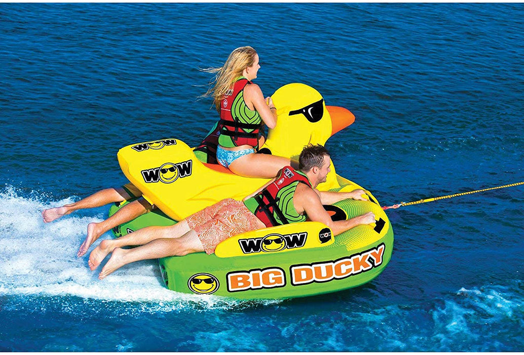 WOW World of Watersports Big Ducky 1 2 or 3 Person Inflatable Towable Deck Tube for Boating | 18-1140