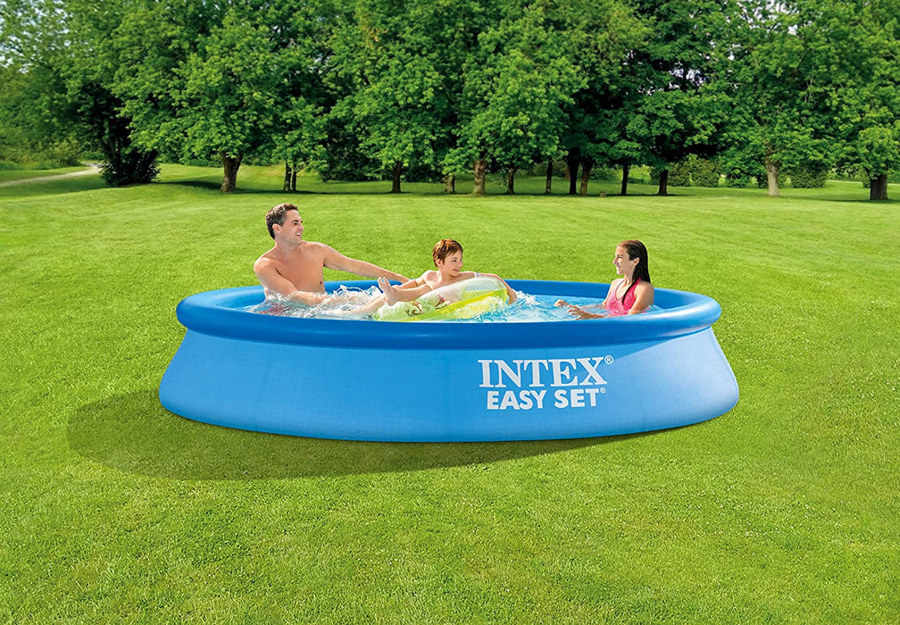 Intex 10 Feet x 24 Inch Easy Set Inflatable Above Ground Pool with Filter, Blue