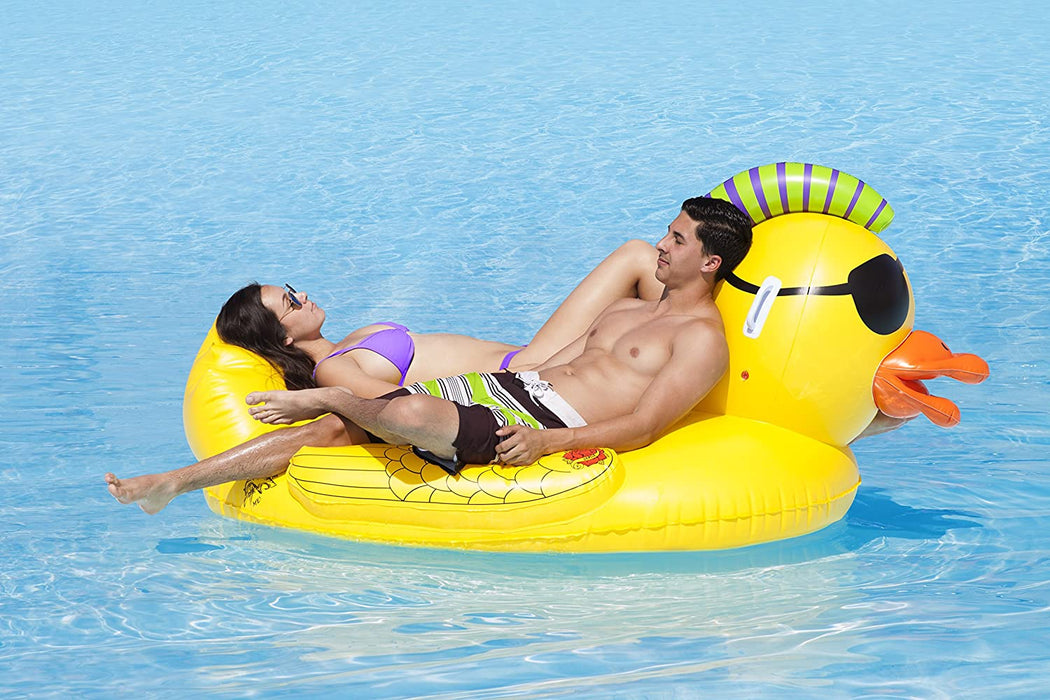 SportsStuff PUNK PIRATE DUCK Pool and Lake Float, Yellow, 70 inches
