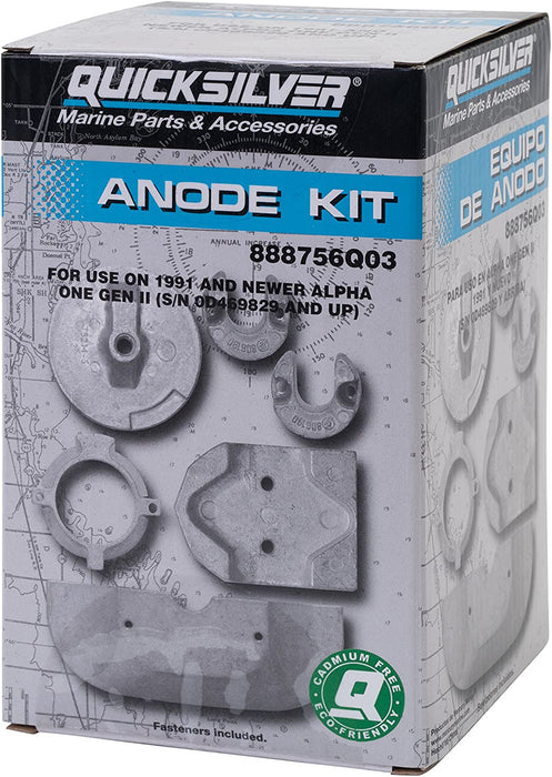Quicksilver 888756Q03 Aluminum Anode Kit - Alpha One Gen II Drives