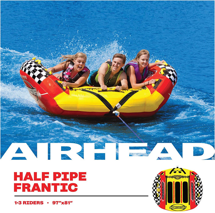 Sportsstuff Half Pipe Frantic | 1-3 Rider Towable Tube for Boating