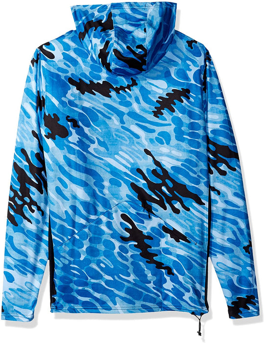 Quiksilver Men's Water Camo Long Sleeve Hood Shirt UPF 40+