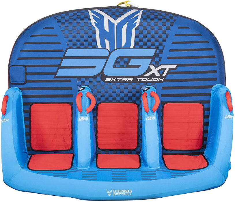 HO Sports 2020 3G XT Inflatable Seated Towable Watersports Pull Behind Boating Tube, 1 to 3 Person Capacity