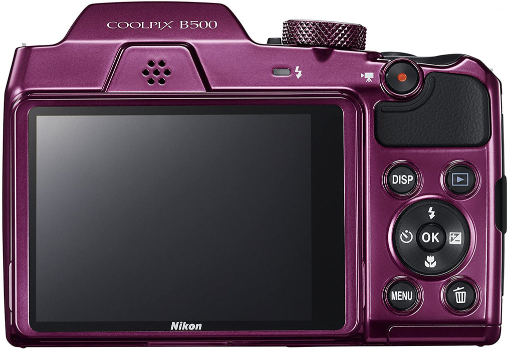 Nikon COOLPIX B500 16MP 40x Optical Zoom Digital Camera with Built-in Wi-Fi - (Plum) - (International Version)