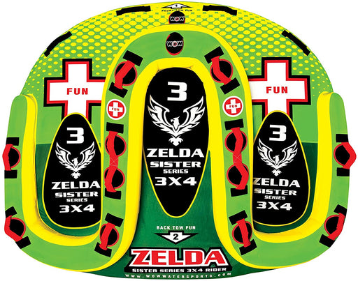 WOW World of Watersports, 15-1070, Zelda Sister Series Face to Face "S" Shaped Towable, Front and Back Tow Points, 1 to 3 Person