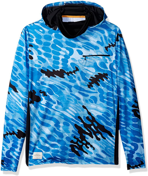 Quiksilver Men's Water Camo Long Sleeve Hood Shirt UPF 40+