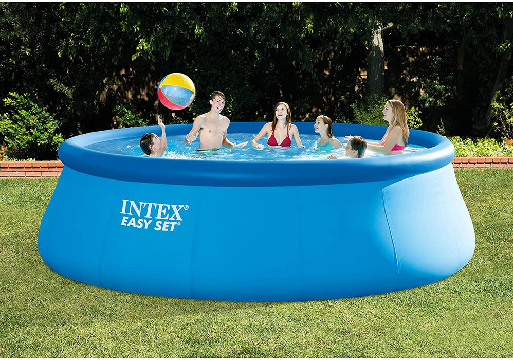 Intex 26165VM 15-Foot x 42-inch Easy Setup Portable Inflatable Home Outdoor Above Ground Round Swimming Pool with Ladder, Filter Pump