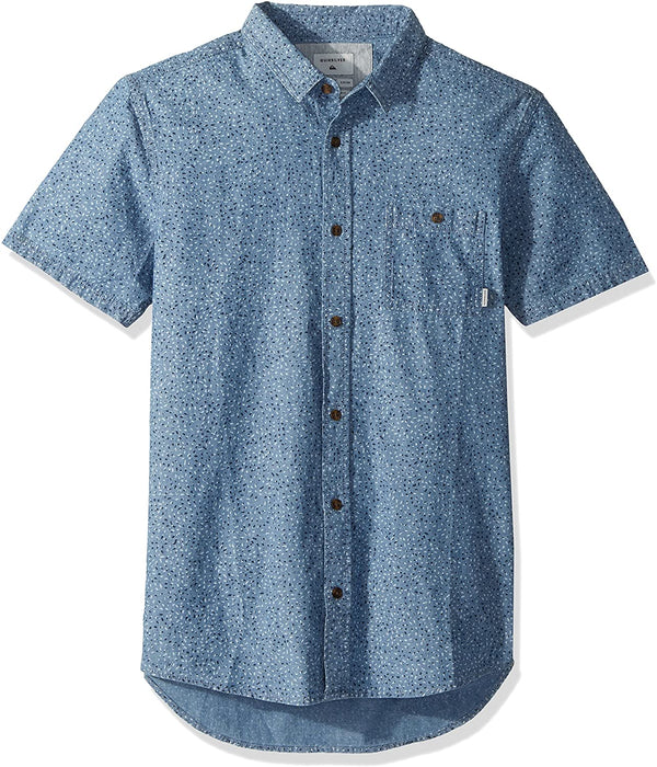 Quiksilver Men's Printed Chambray Short Sleeve Woven